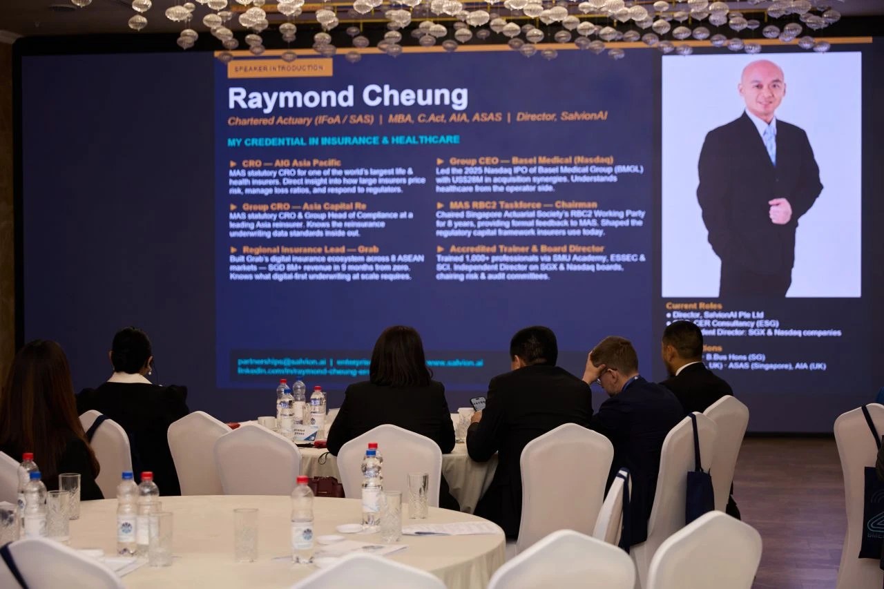 Raymond Cheung speaker introduction slide at Belarus Re conference